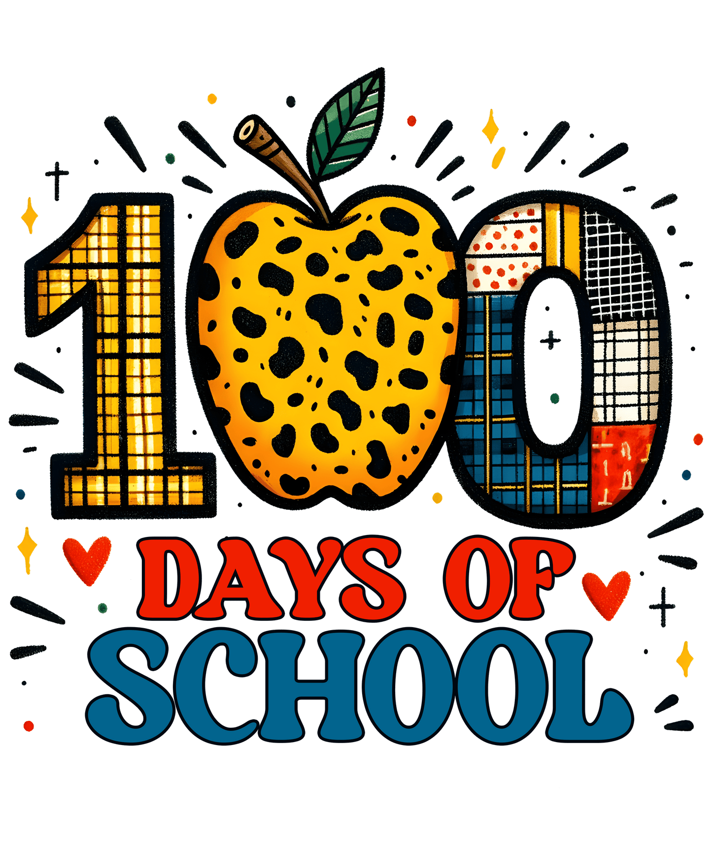 Cool 100 Days Of School Design - DTF Ready To Press - Heat Press Transfer