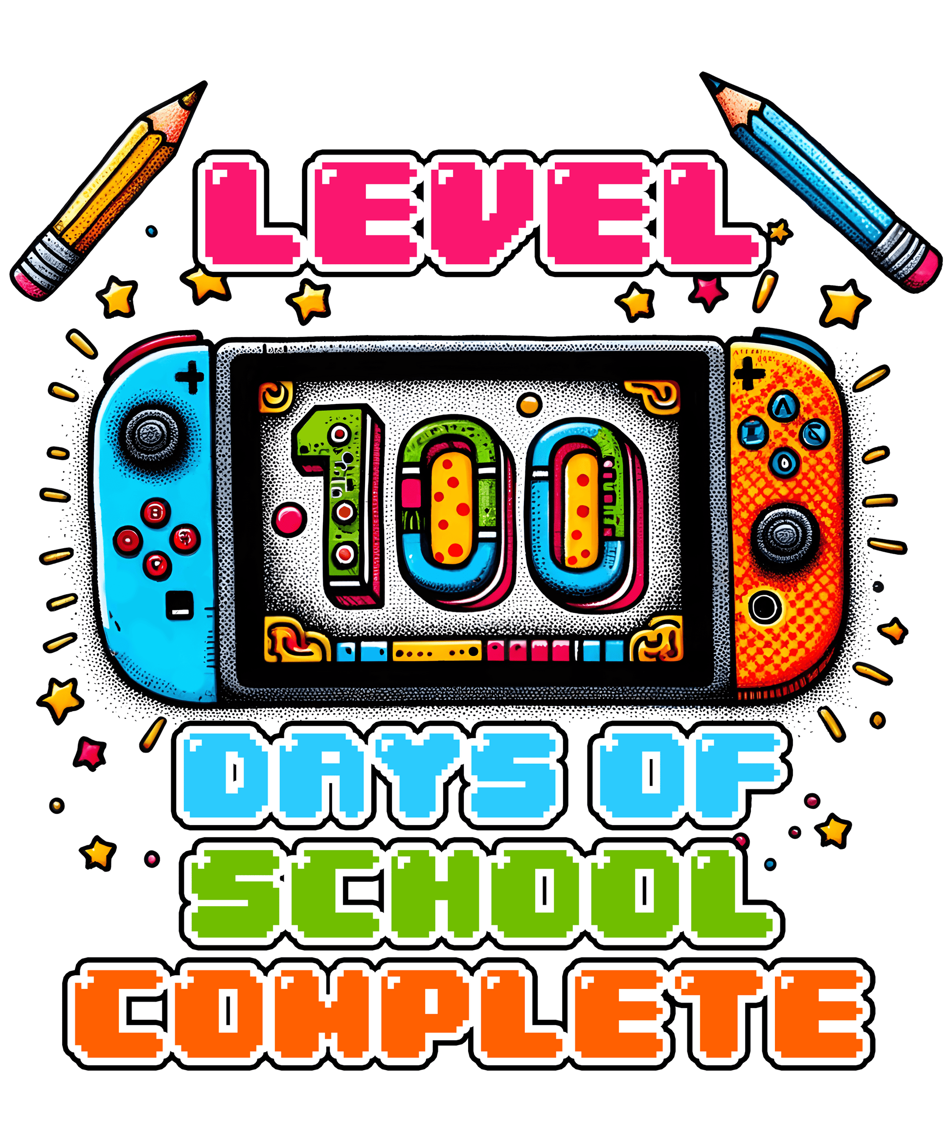 Level 100 Days of School Complete Design | Heat Press Transfer - Heat Press Transfer