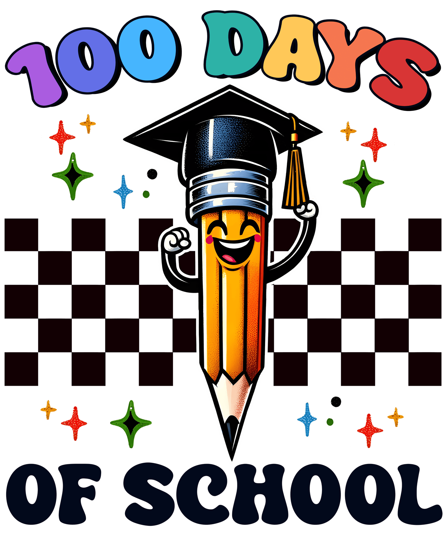 100 days of School Kids Design - DTF Ready To Press - Heat Press Transfer