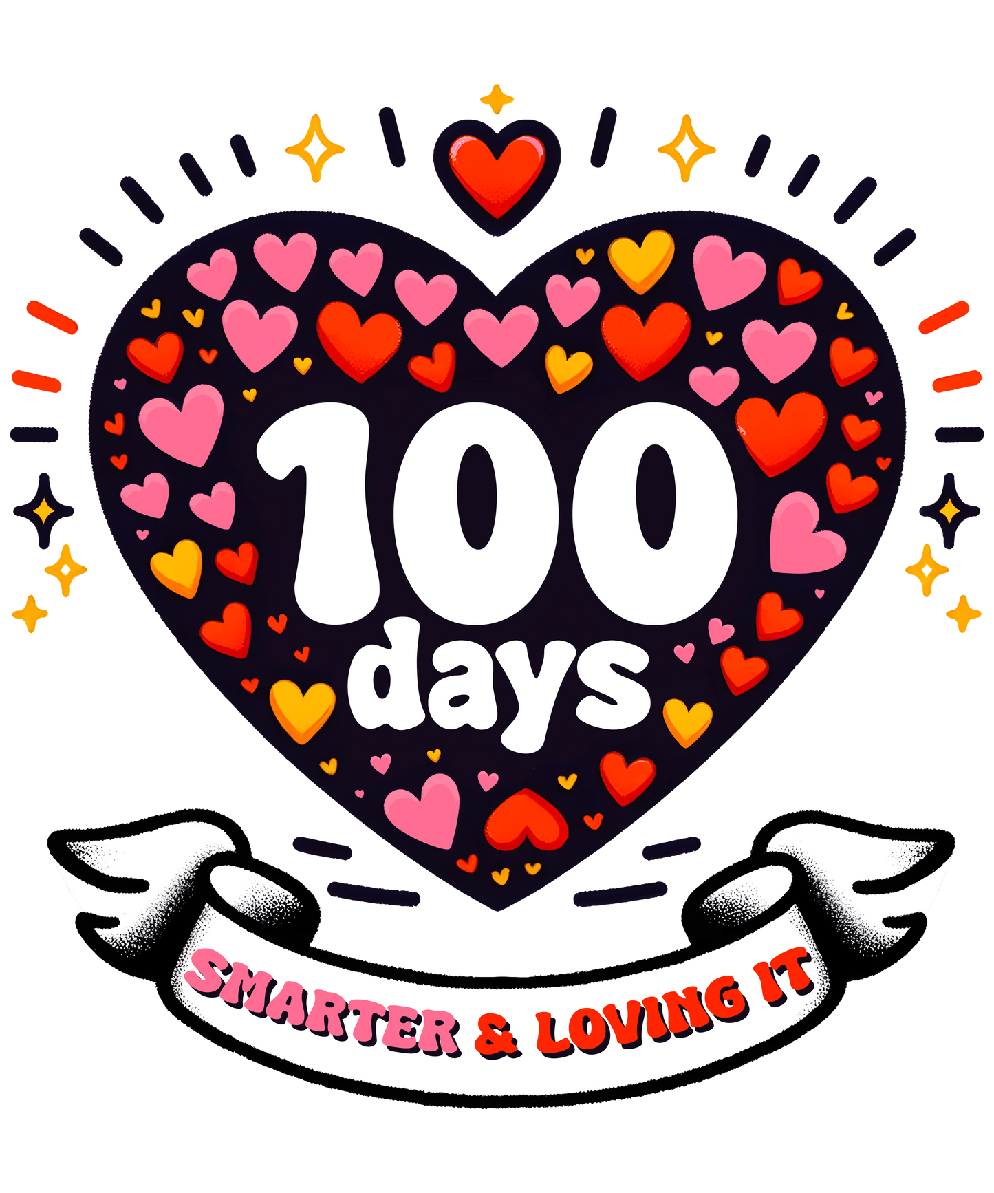 100 Days Smarter and Loving It - School Design | Heat Press Transfer - Heat Press Transfer