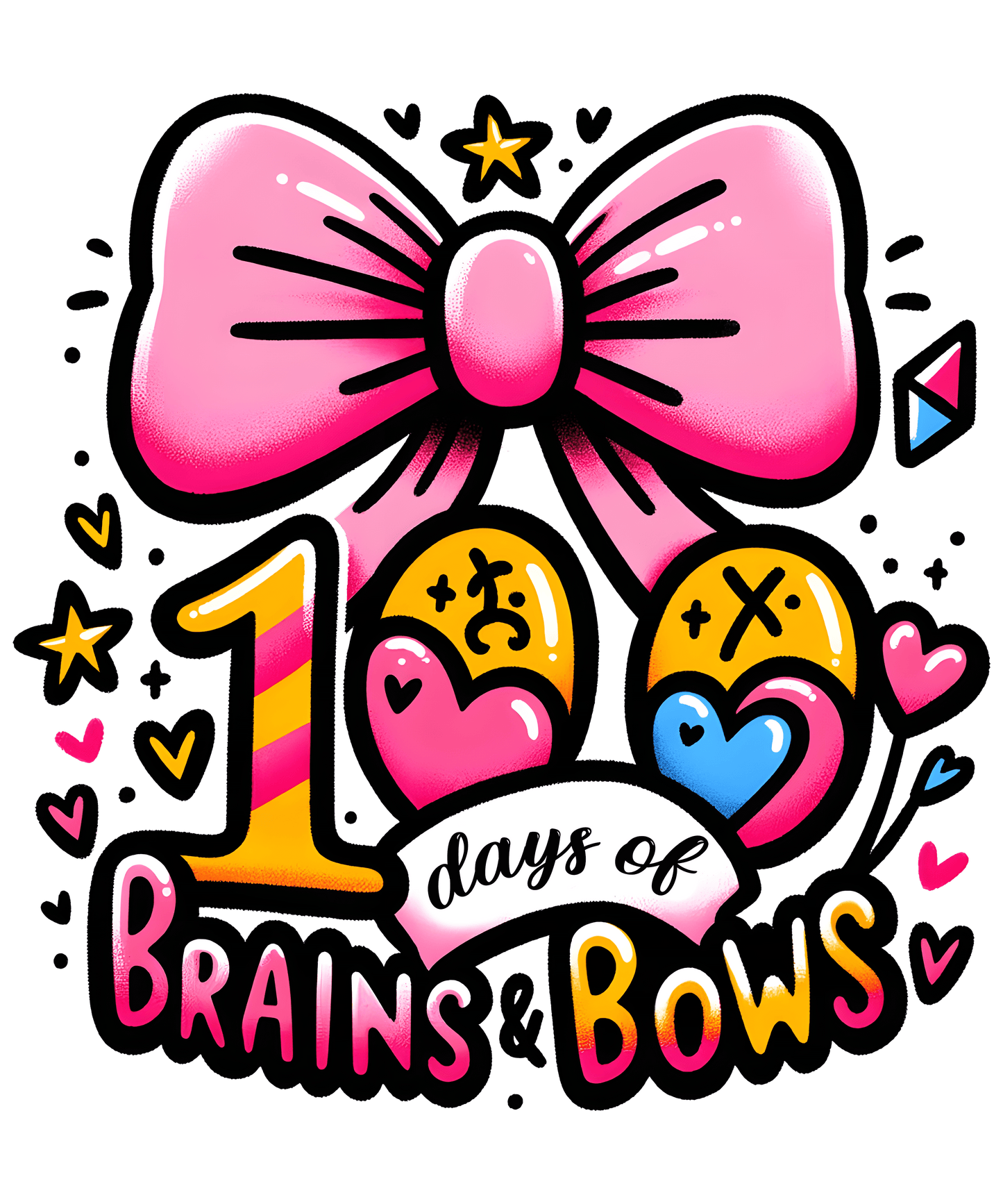 100 Days of Brains and Bows School Party | Heat Press Transfer - Heat Press Transfer
