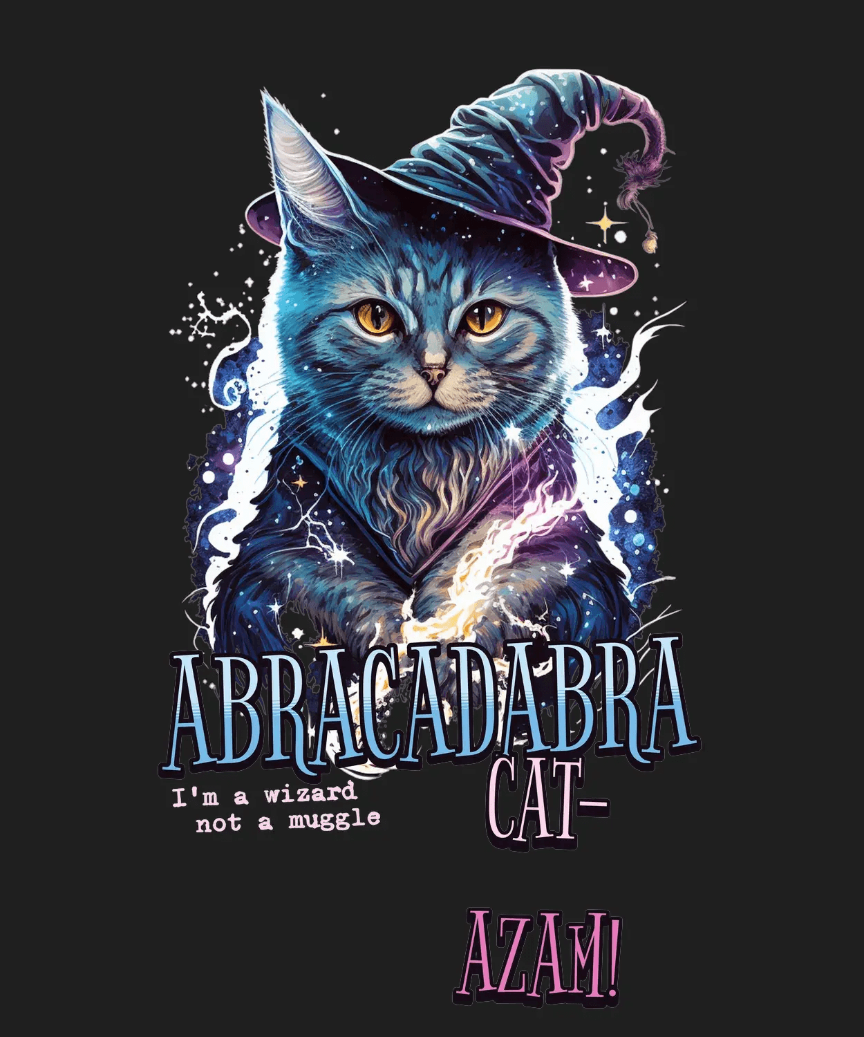 Abracadabra Wizard Cat - DTF Ready to Press - Heat Press Transfer