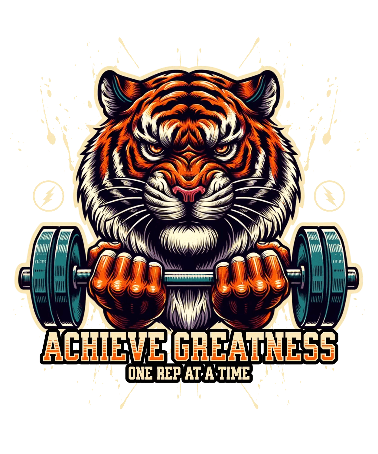 Achieve Greatness Tiger - DTF Ready to Press (original)
