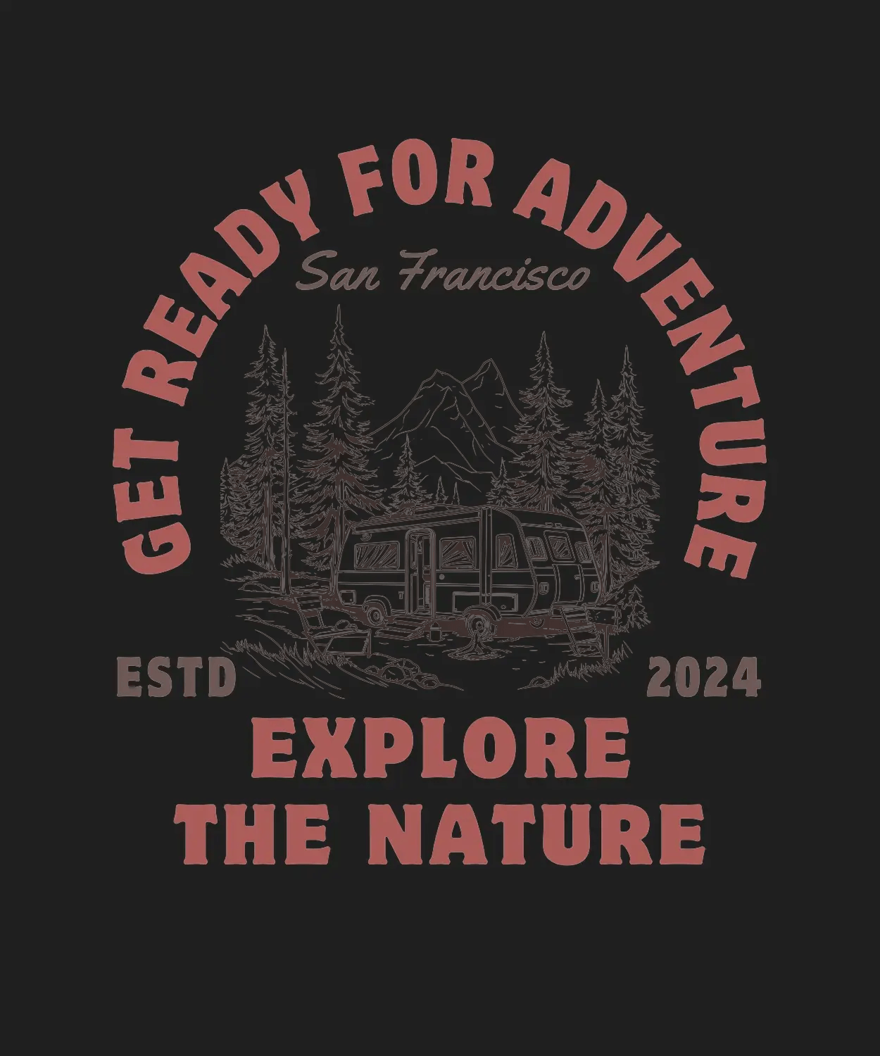 Adventure Camping - DTF Ready to Press - Heat Press Transfer
