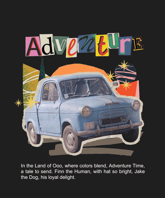 Adventure Time Car - DTF Ready to Press - Heat Press Transfer