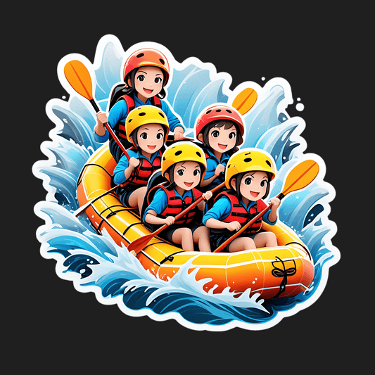 Adventure Rafting - UV DTF Sticker - Heat Press Transfer