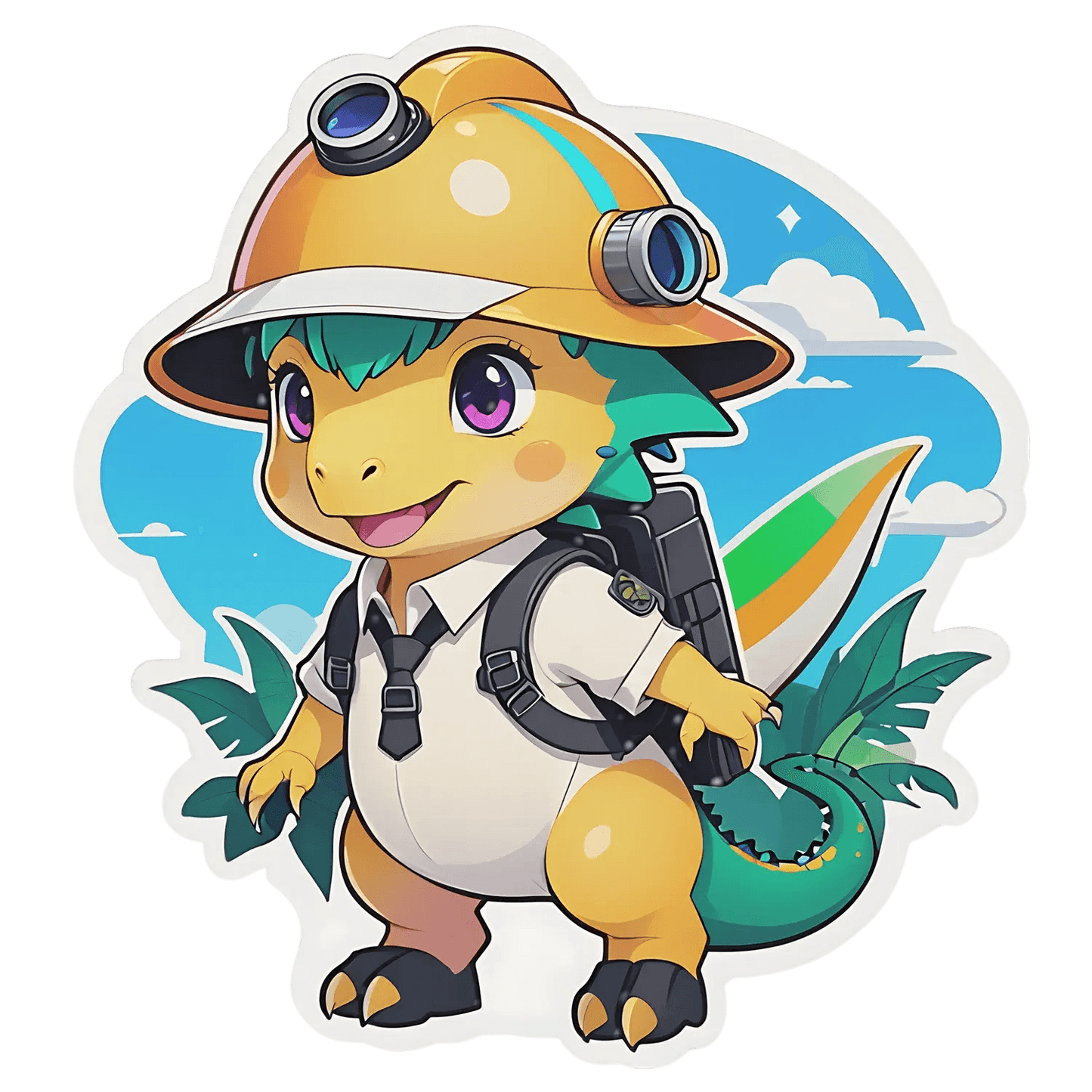 Adventurous Dinosaur - Explorer Sticker - Heat Press Transfer