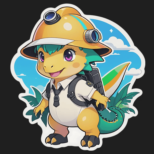 Adventurous Dinosaur - Explorer Sticker - Heat Press Transfer