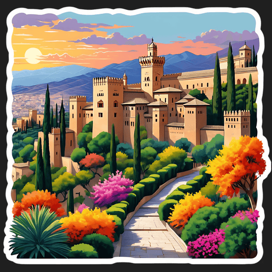 Alhambra Garden View - UV DTF Sticker - Heat Press Transfer