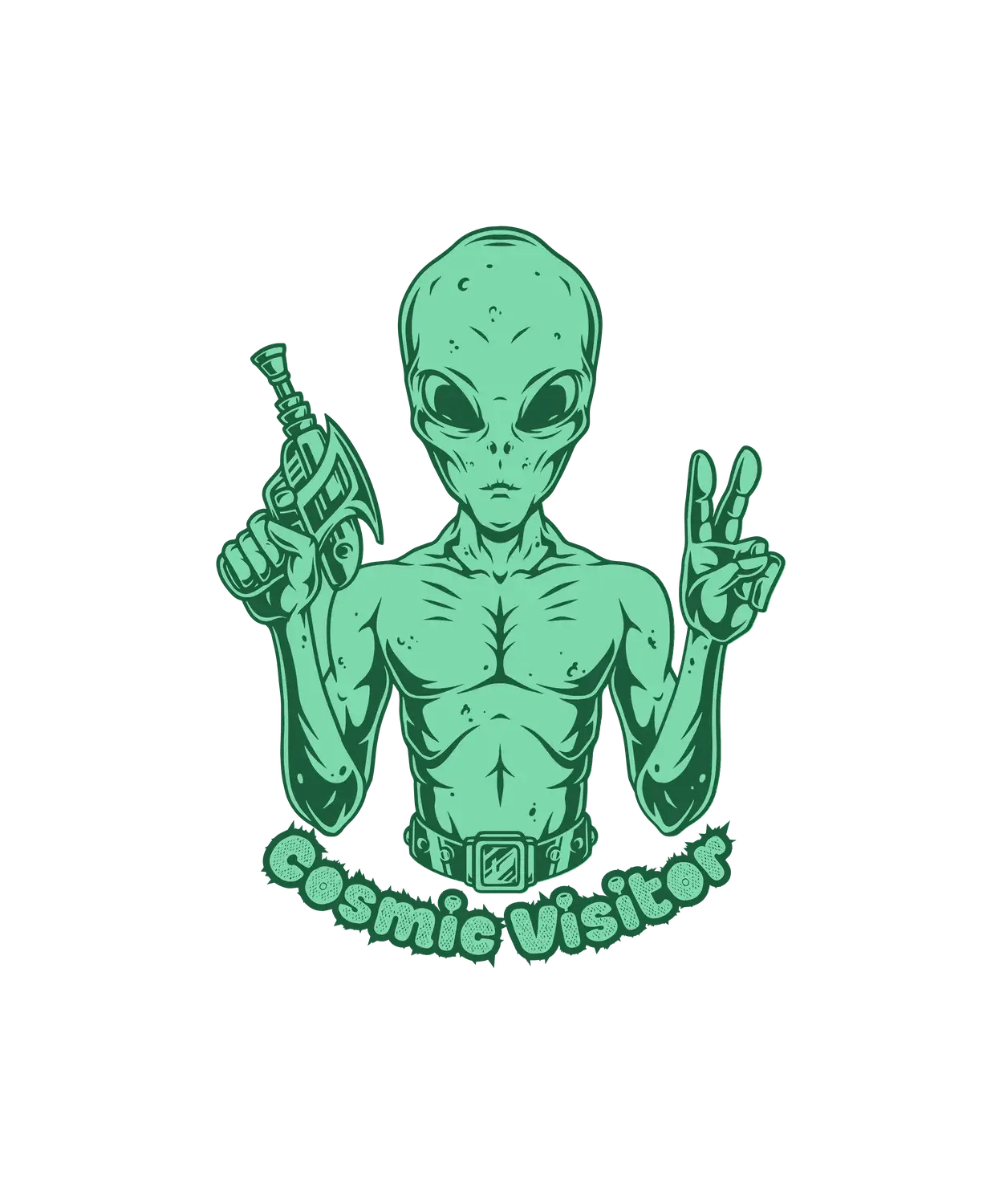 Alien Peace Design - DTF Ready to Press (original)