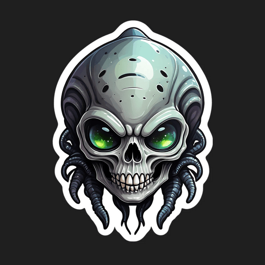 Alien Skull Glow - Sticker - Heat Press Transfer