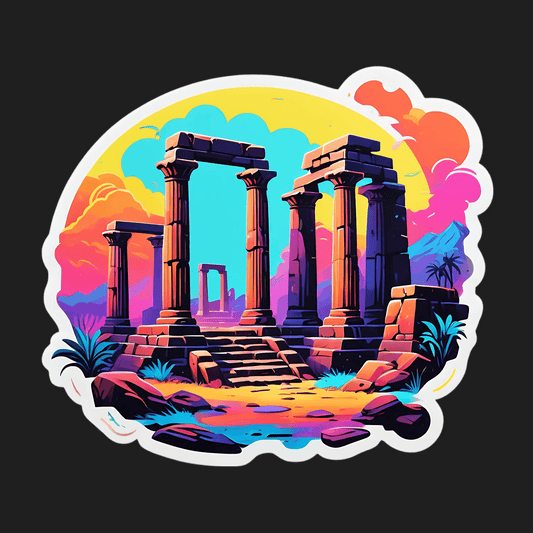 Ancient Ruins Sunset - UV DTF Sticker - Heat Press Transfer