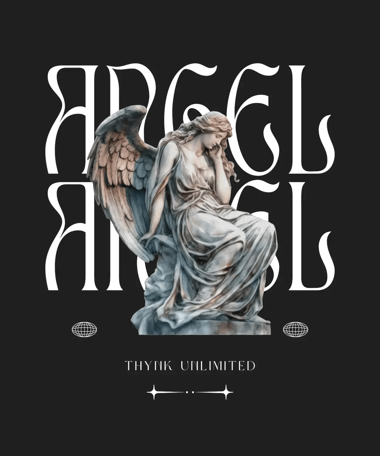 Angel Artwork - DTF Ready to Press (black_bg)