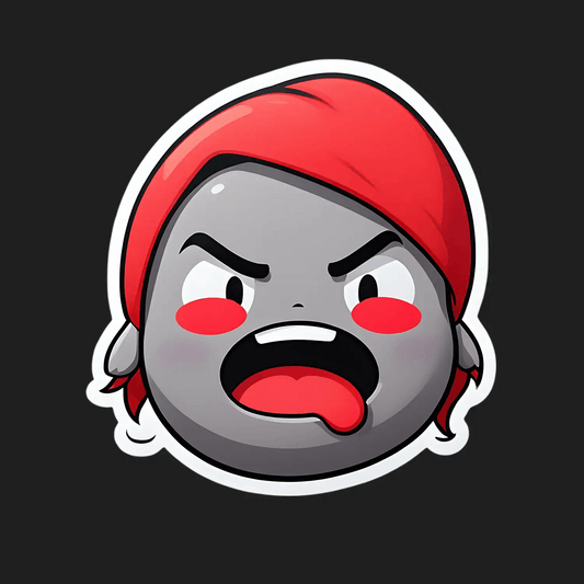 Angry Emoji Face - UV Sticker - Heat Press Transfer