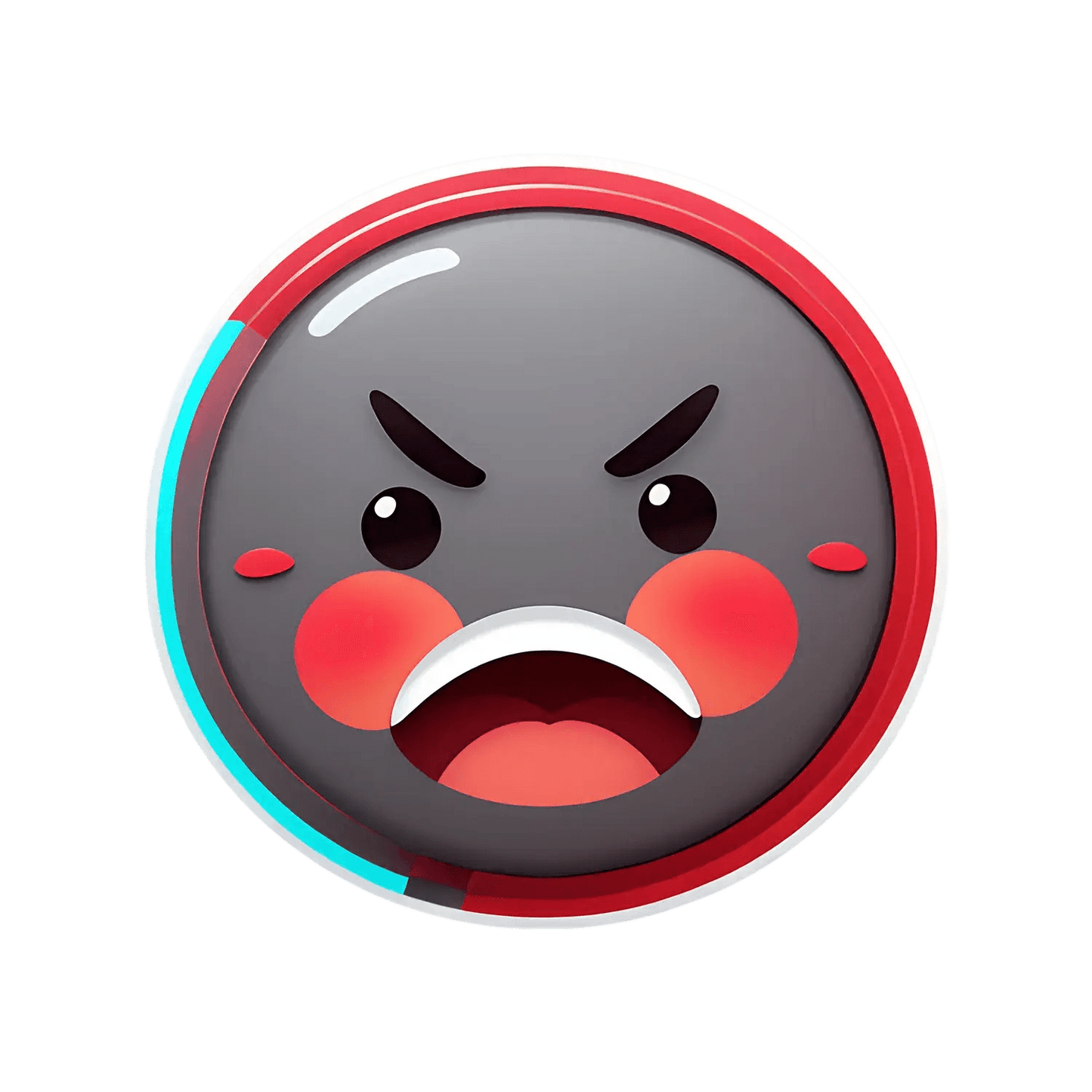 Angry Emoji Sticker - Decorative UV Art - Heat Press Transfer