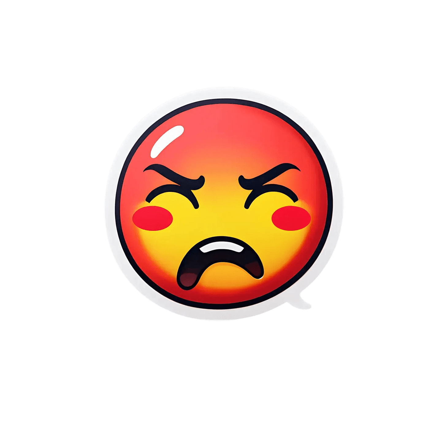 Angry Emoji Sticker - Vivid Expression - Heat Press Transfer