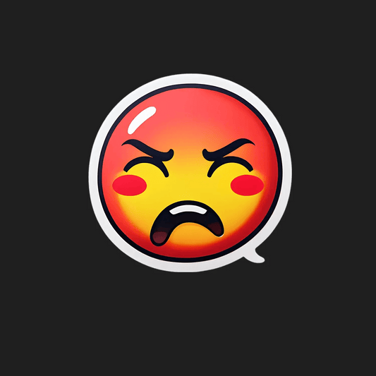 Angry Emoji Sticker - Vivid Expression - Heat Press Transfer