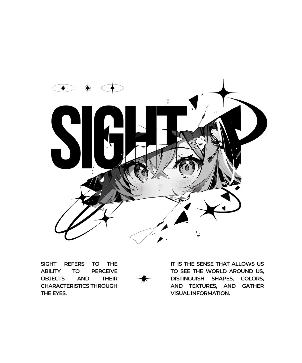 Anime Girl Gaze - DTF Ready to Press (original)