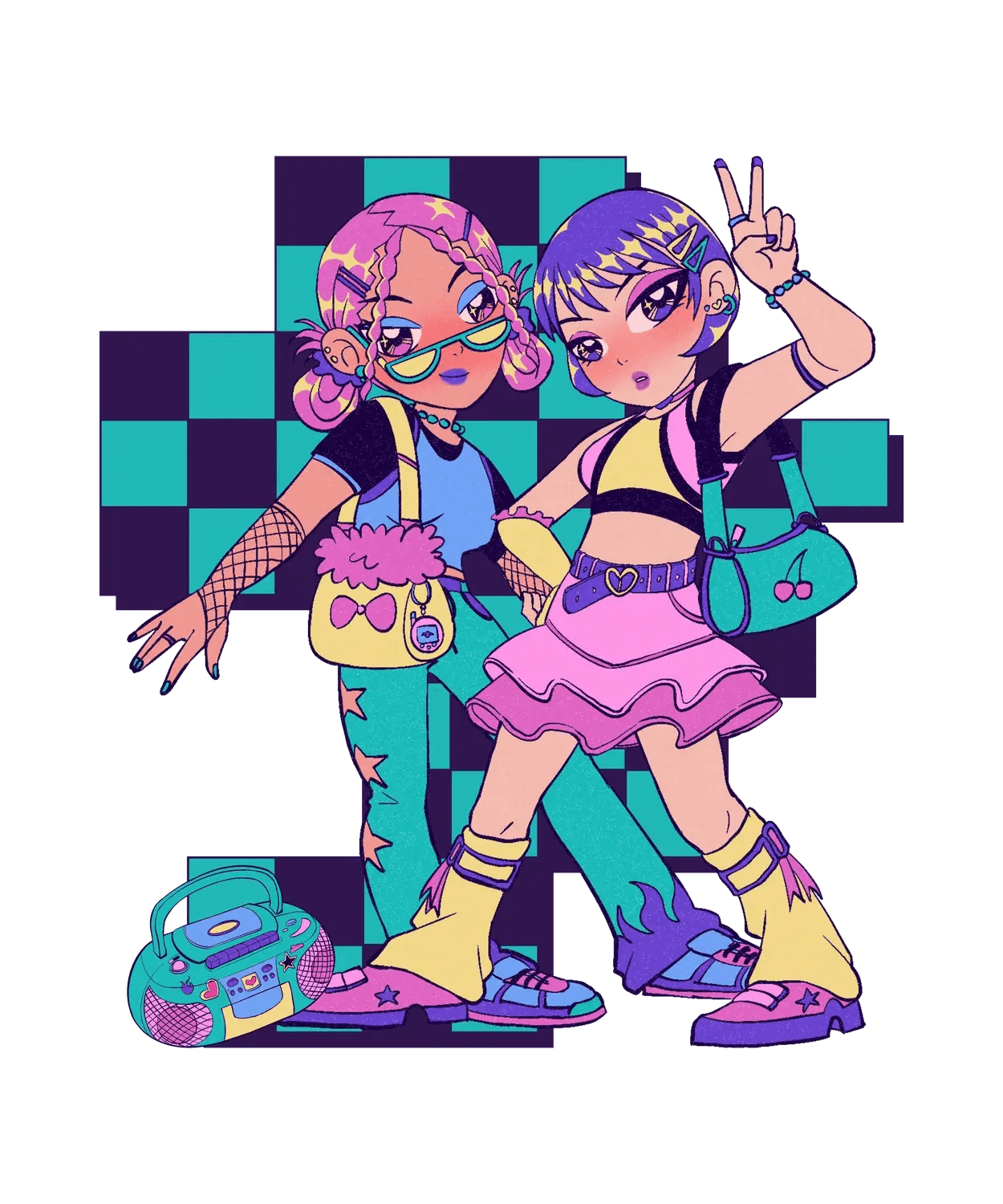 Anime Girls Duo - DTF Ready to Press (original)