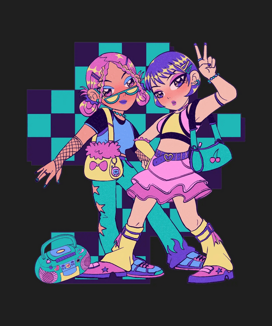 Anime Girls Duo - DTF Ready to Press - Heat Press Transfer
