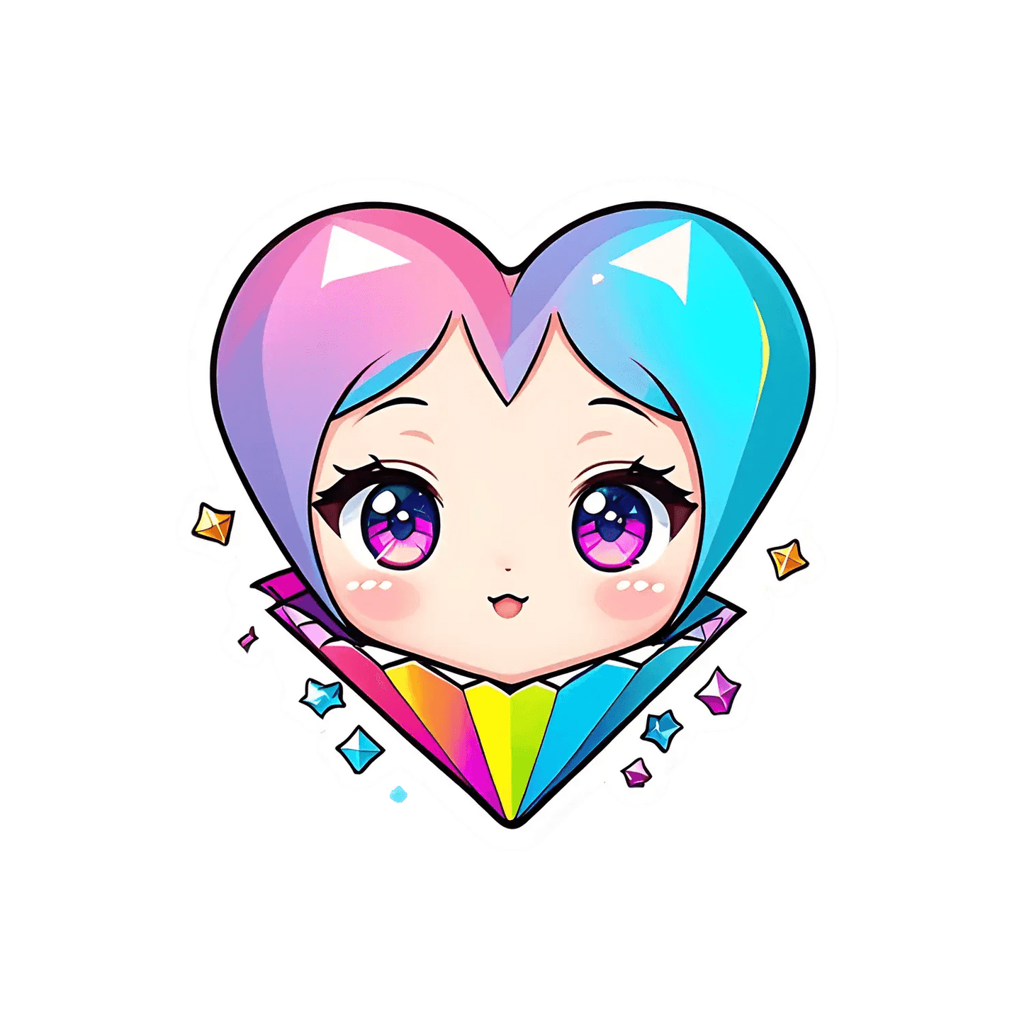 Anime Heart Sticker - Vibrant and Cute - Heat Press Transfer