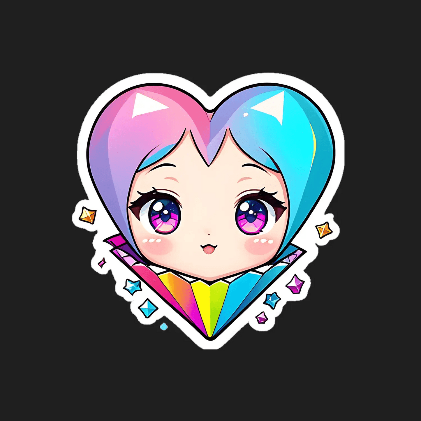 Anime Heart Sticker - Vibrant and Cute - Heat Press Transfer