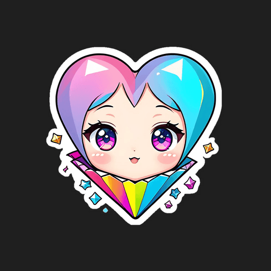 Anime Heart Sticker - Vibrant and Cute - Heat Press Transfer
