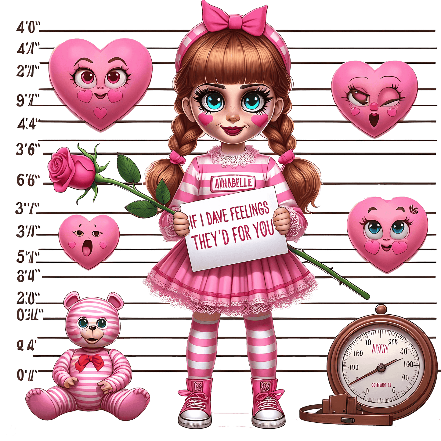 Annabelle If I Dave Feelings They'd For You Valentine's Day Design - DTF Ready To Press - Heat Press Transfer