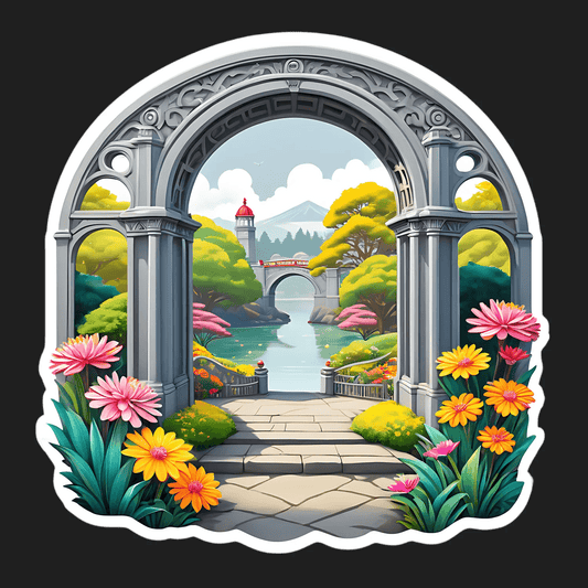 Archway Garden View - UV DTF Sticker - Heat Press Transfer