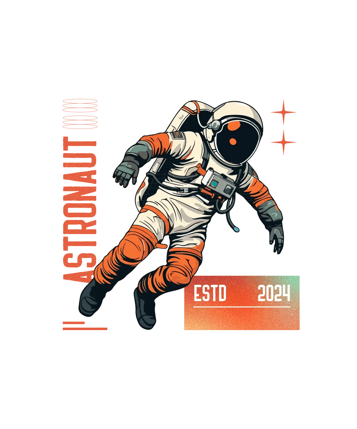 Astronaut ESTD 2024 - DTF Ready to Press (original)