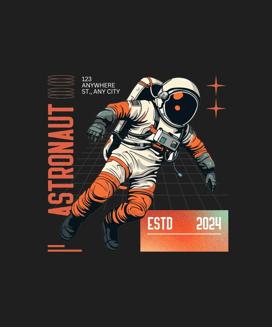 Astronaut ESTD 2024 - DTF Ready to Press - Heat Press Transfer