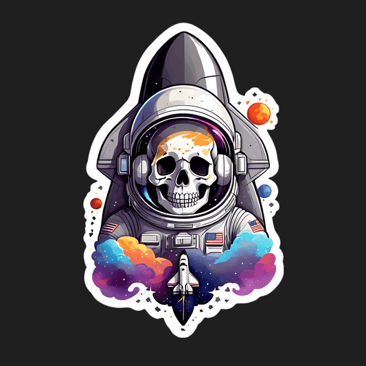 Astronaut Skull Sticker - Cosmic Adventure - Heat Press Transfer