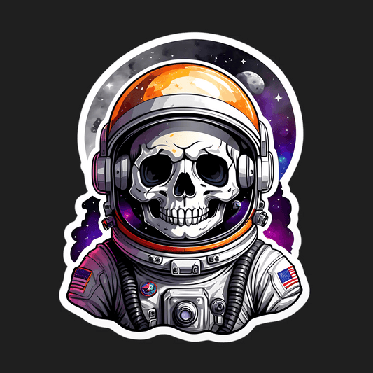 Astronaut Skull Sticker - Cosmic Design - Heat Press Transfer