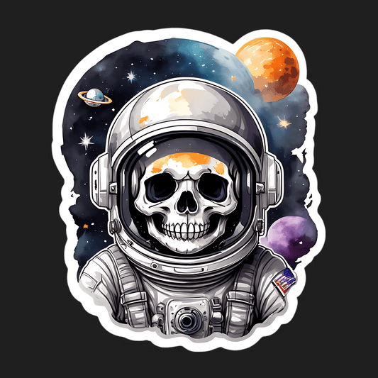 Astronaut Skull Sticker - Cosmic Skull UV DTF - Heat Press Transfer