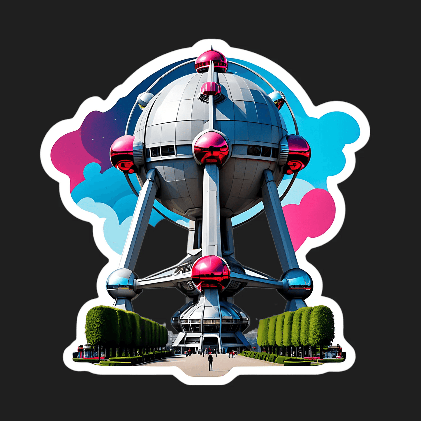 Atomium Landmark Sticker - Brussels Icon - Heat Press Transfer