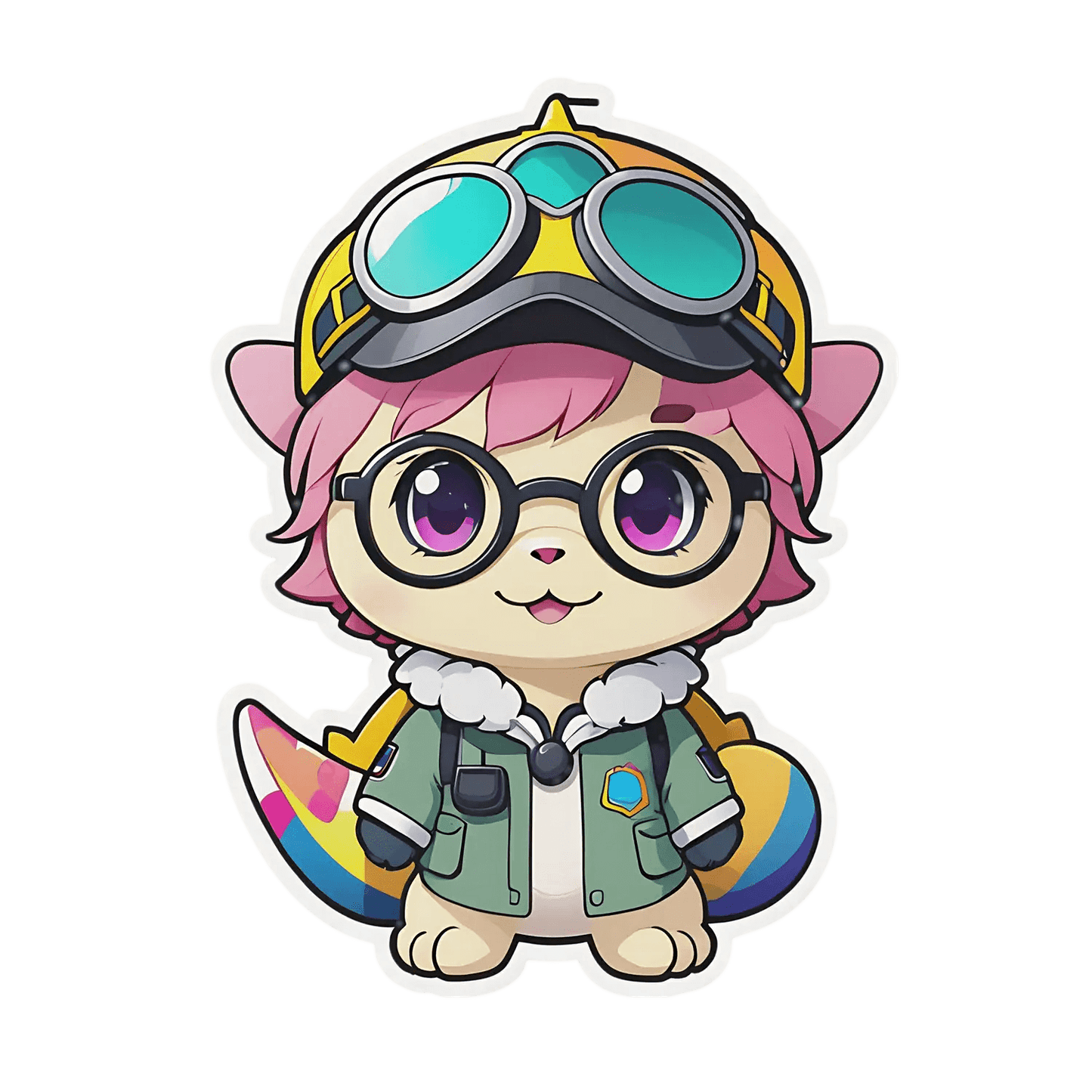 Aviator Cat - Cute Pilot Sticker - Heat Press Transfer
