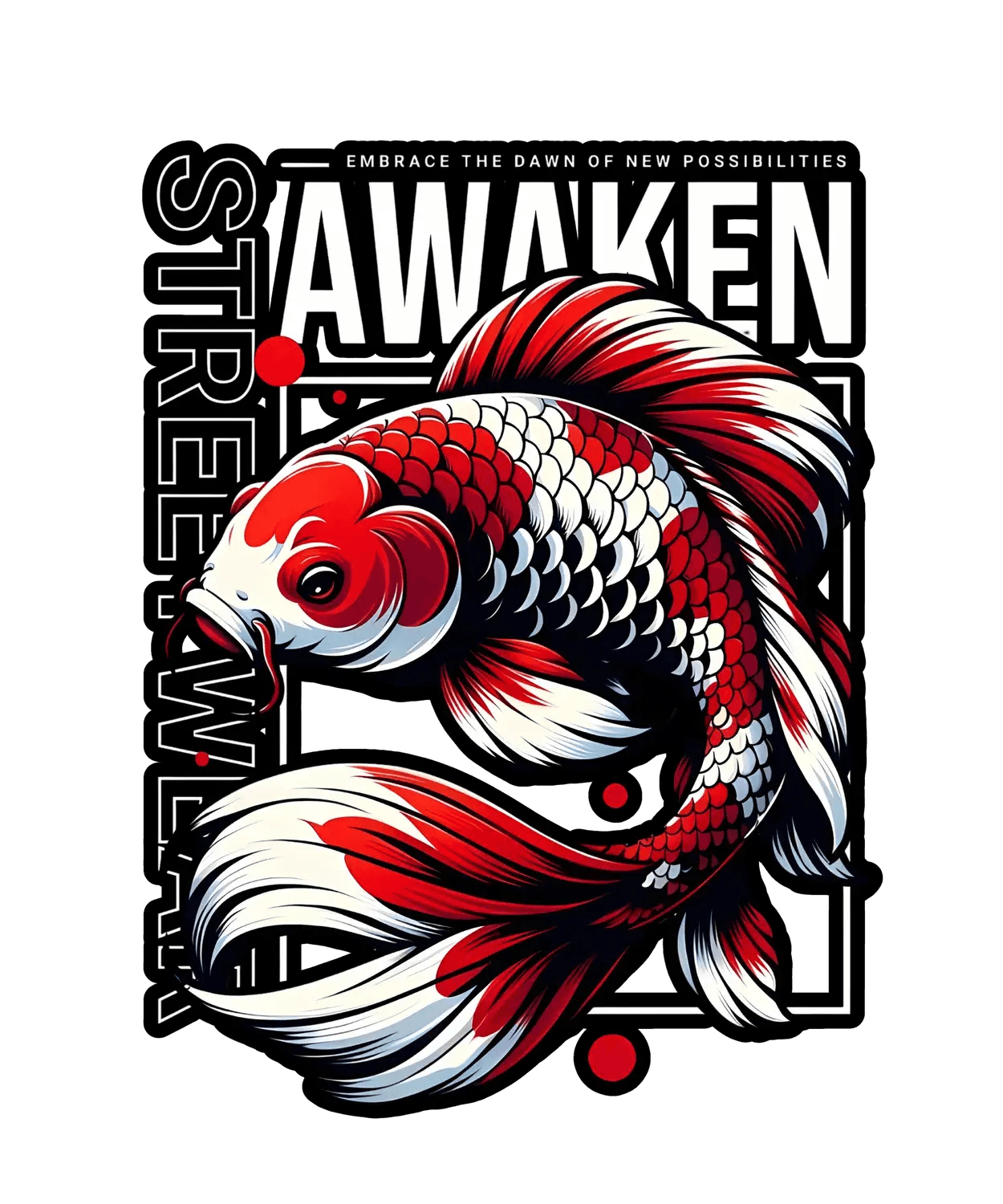 Awaken Koi Fish - DTF Ready to Press (original)