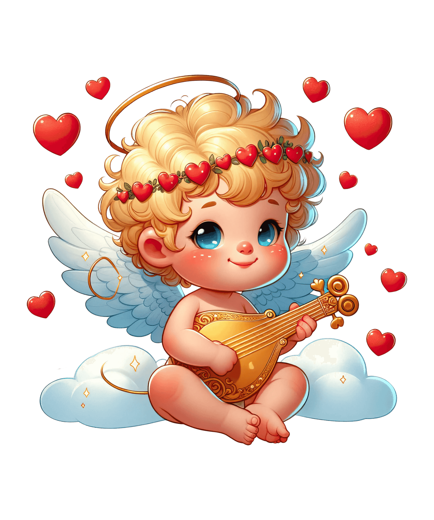 Baby Cupid Valentine's Day Love Design - DTF Ready To Press - Heat Press Transfer