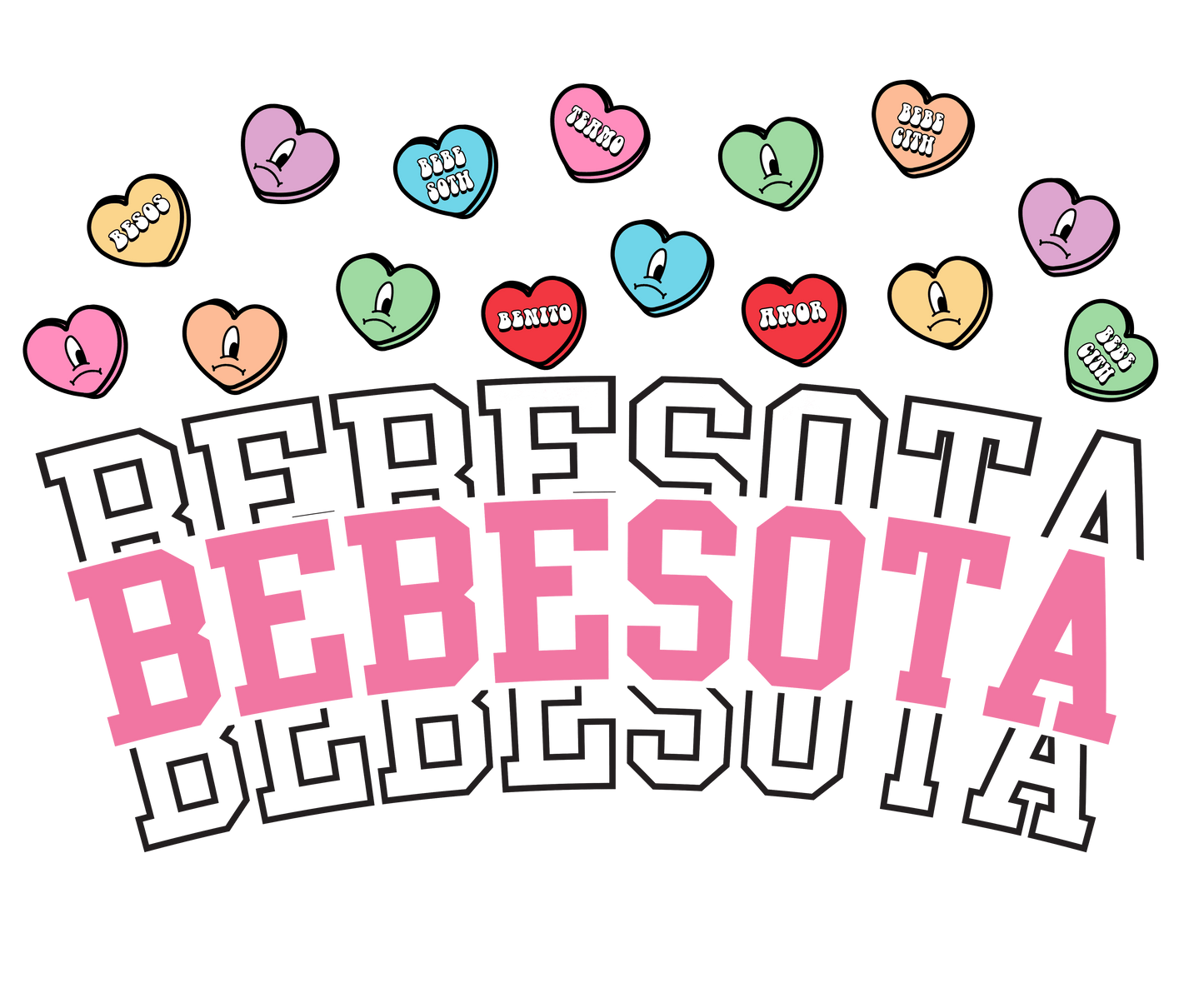 Bad Bunny Bebesota Valentine's Day Design - DTF Ready To Press - Heat Press Transfer