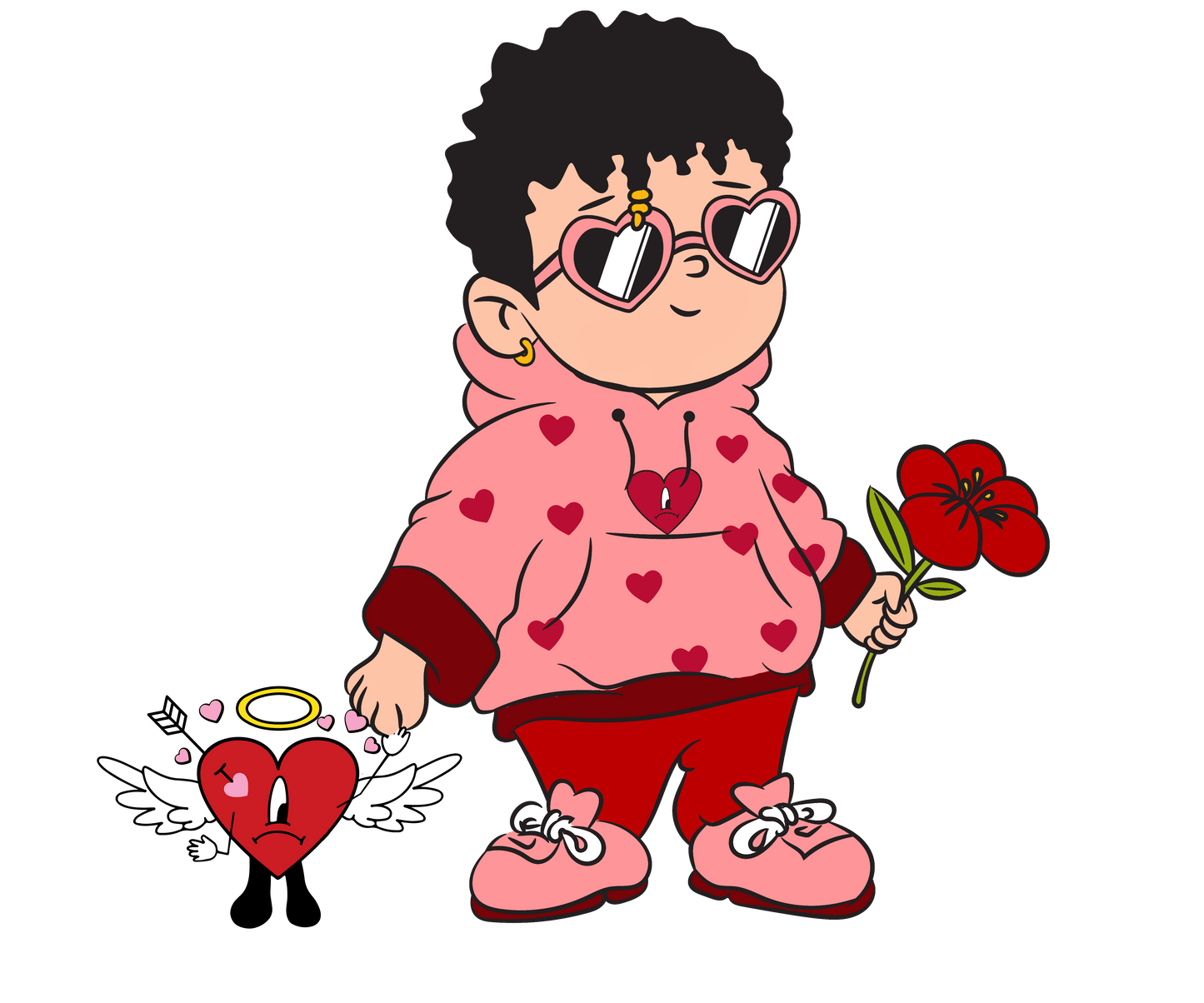Bad Bunny Friktona Valentine's Day Design - DTF Ready To Press - Heat Press Transfer