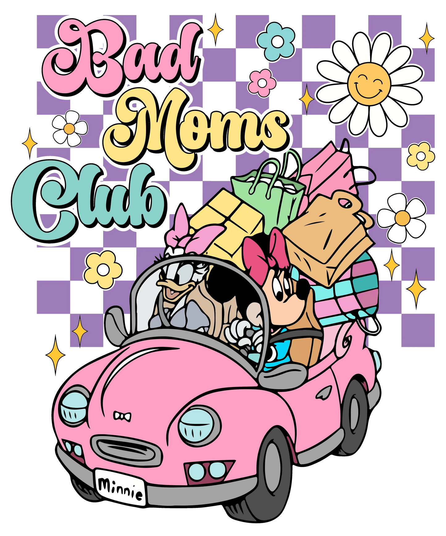 Bad Moms Club Design - DTF Ready To Press - Heat Press Transfer