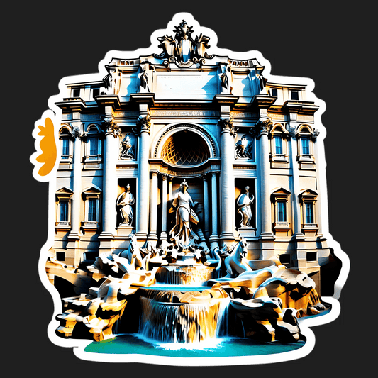 Baroque Fountain - Classic Art Sticker - Heat Press Transfer