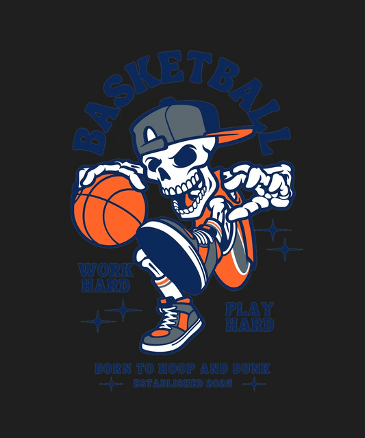 Basketball Skeleton - DTF Ready to Press - Heat Press Transfer