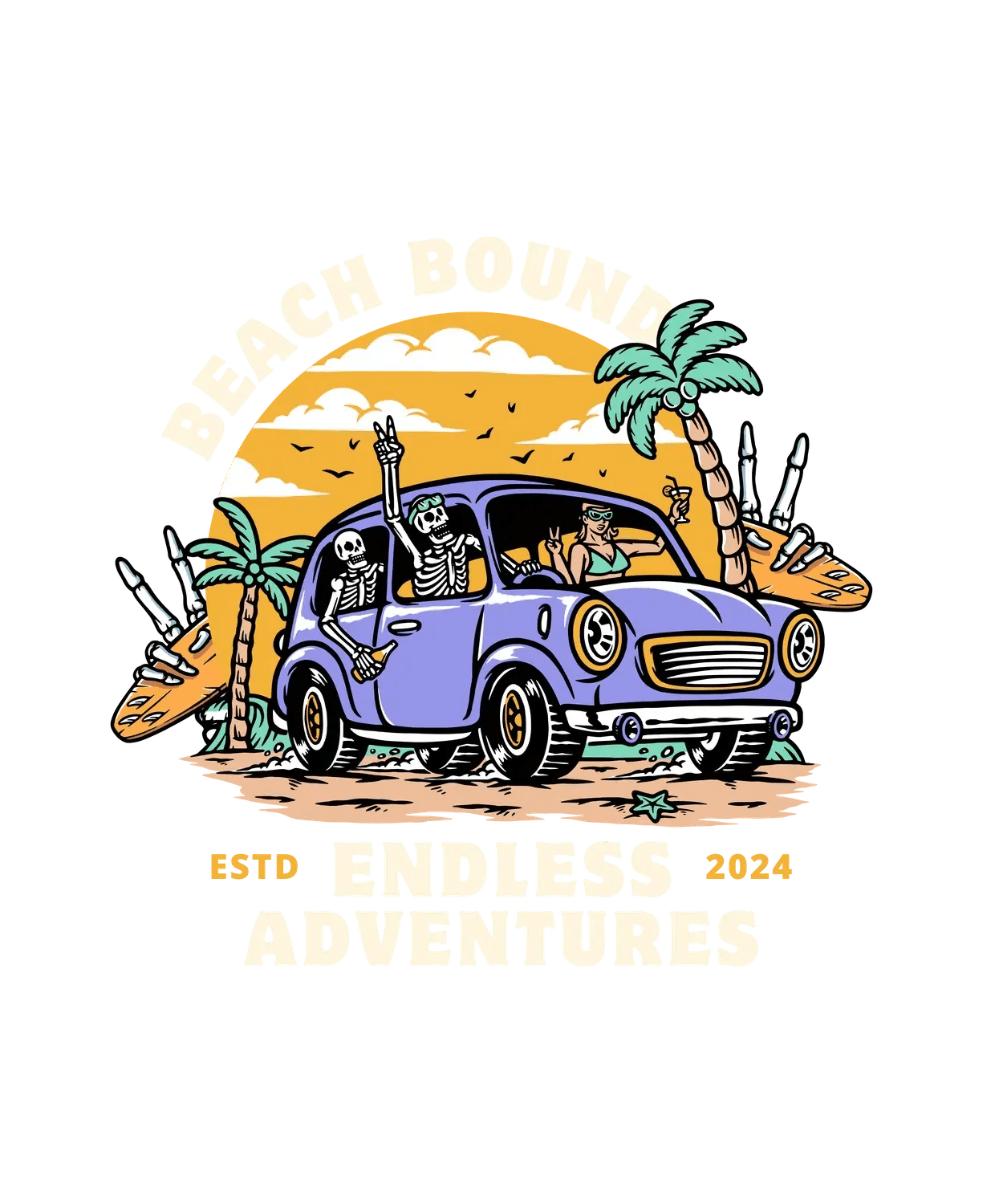 Beach Bound Adventure - DTF Ready to Press (original)
