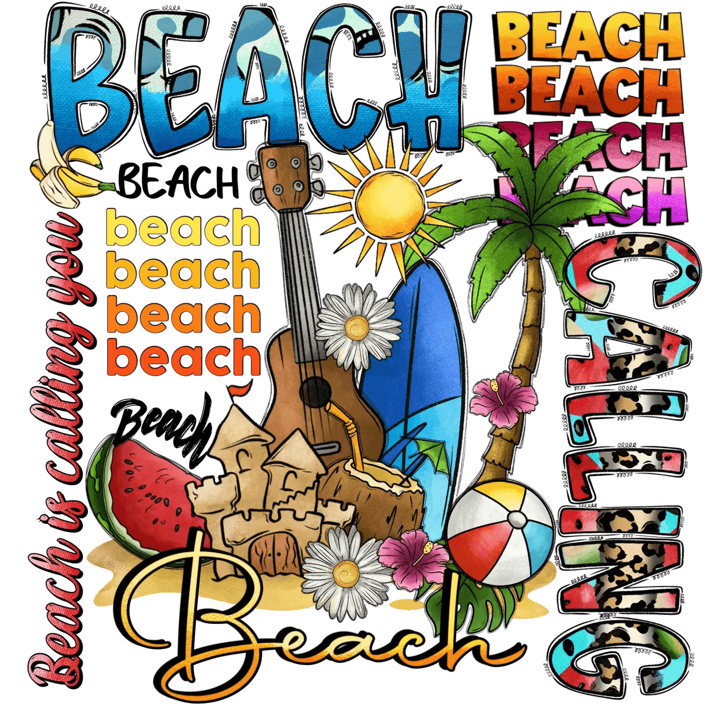 Beach Vibes DTF Ready to Press - Heat Press Transfer