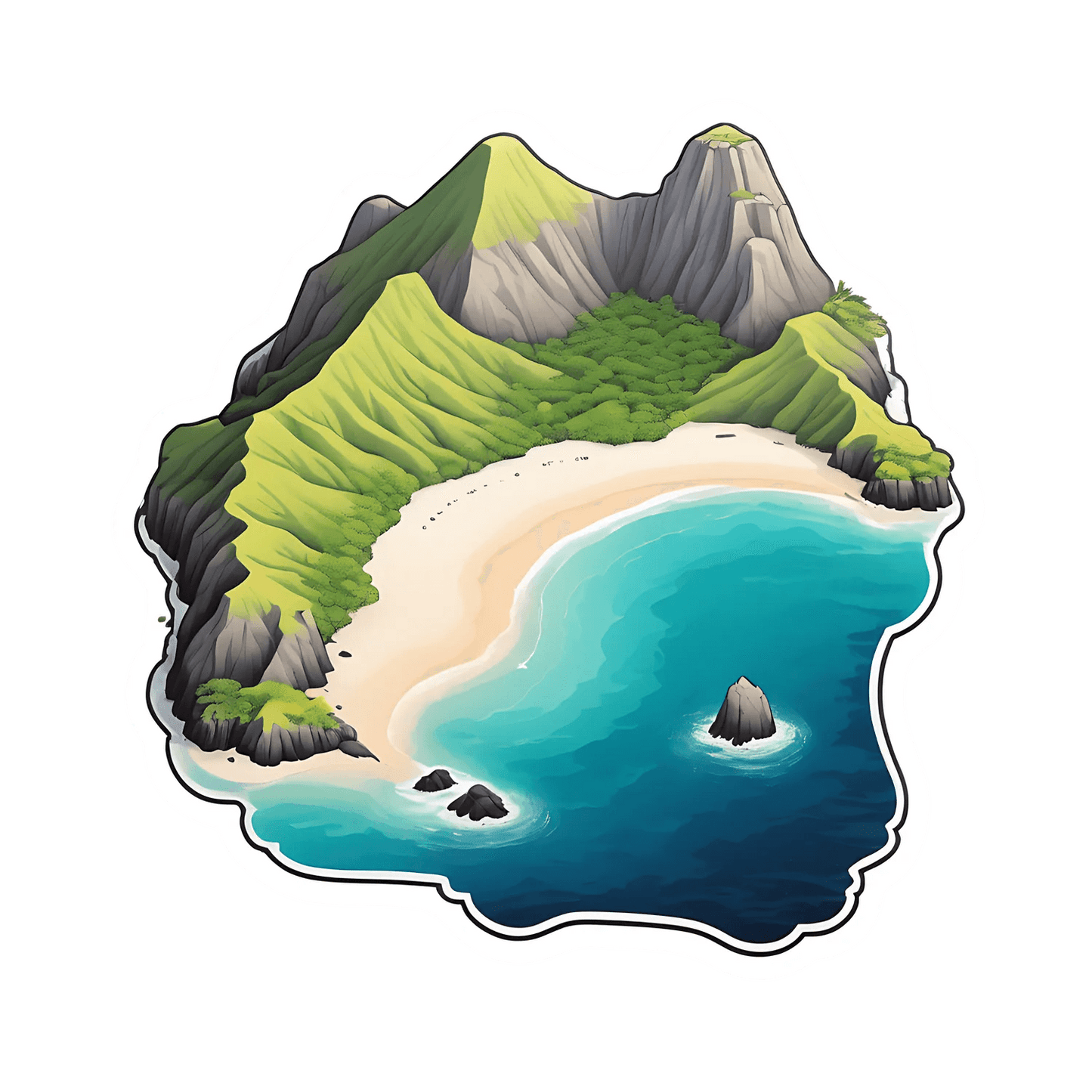 Beach Paradise Sticker - UV DTF Sticker - Heat Press Transfer