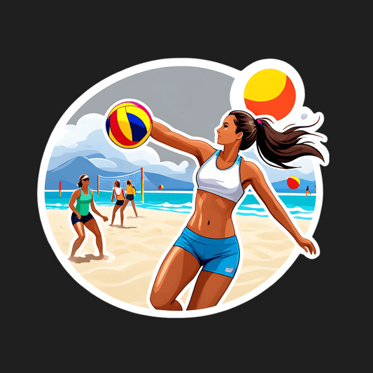 Beach Volleyball Play - Sticker - Heat Press Transfer