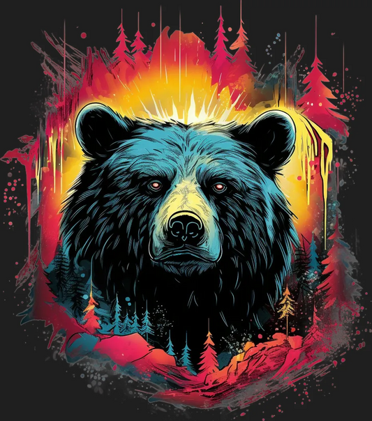 Bear Wilderness - DTF Ready to Press - Heat Press Transfer