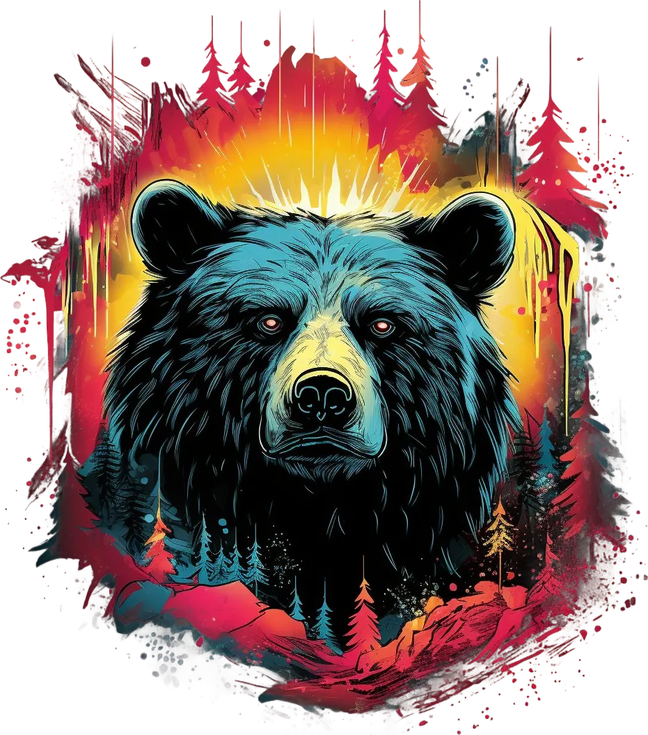 Bear Wilderness - DTF Ready to Press - Heat Press Transfer
