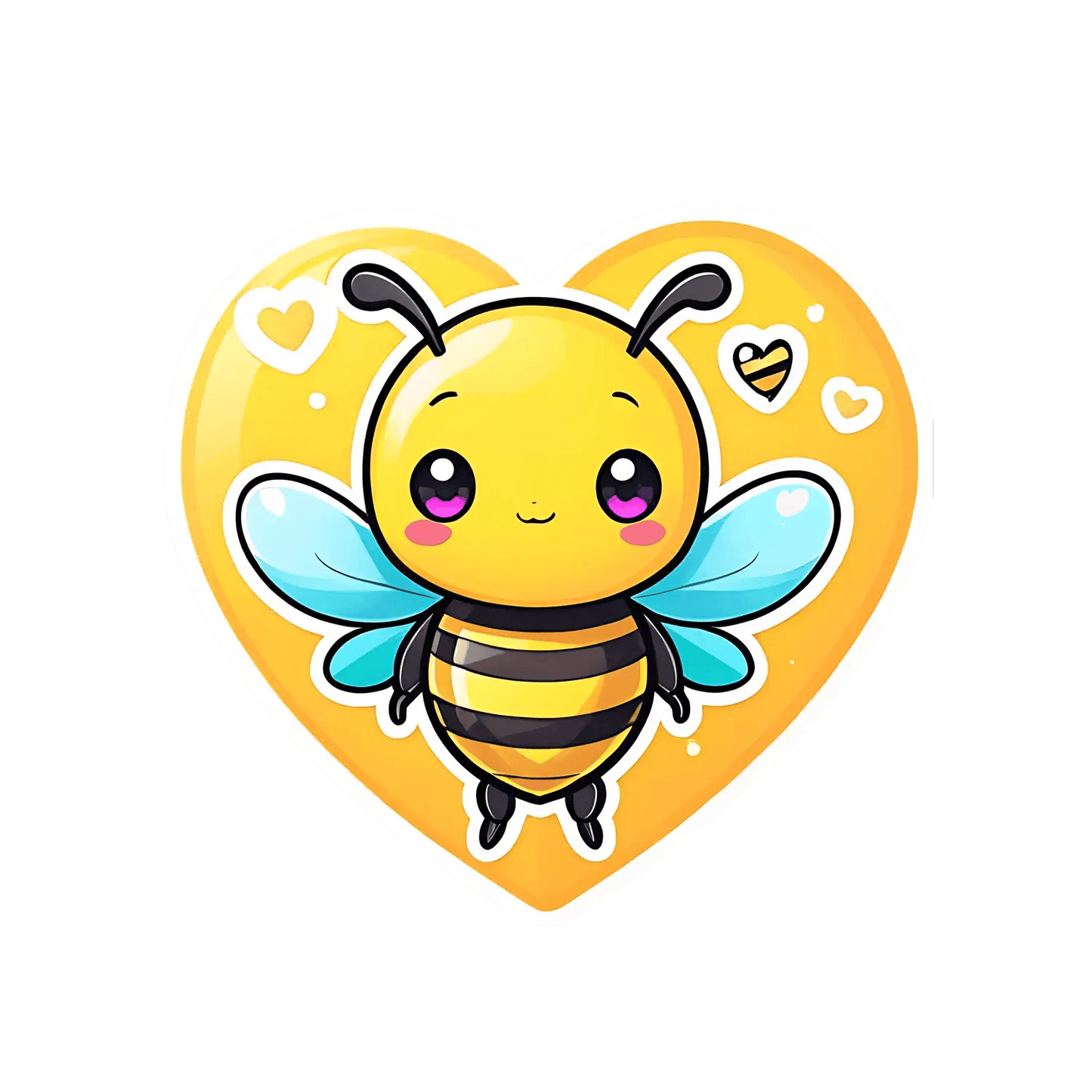 Bee Love Sticker - Cute UV Heart - Heat Press Transfer
